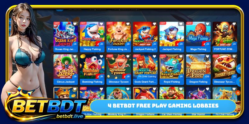 4 BETBDT free play gaming lobbies