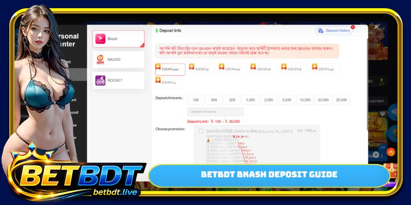 BETBDT Bkash deposit guide