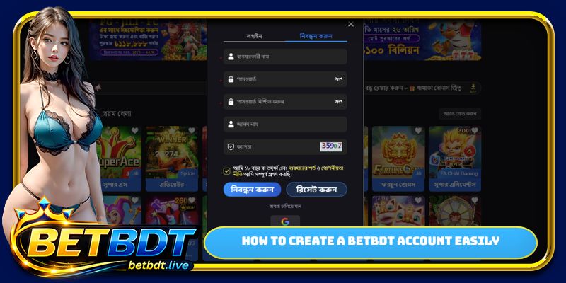 How to create a BETBDT account easily