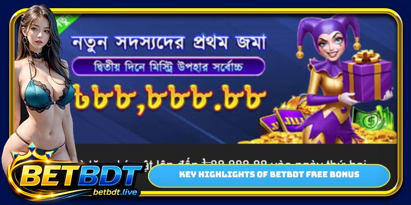 Key highlights of BETBDT free bonus